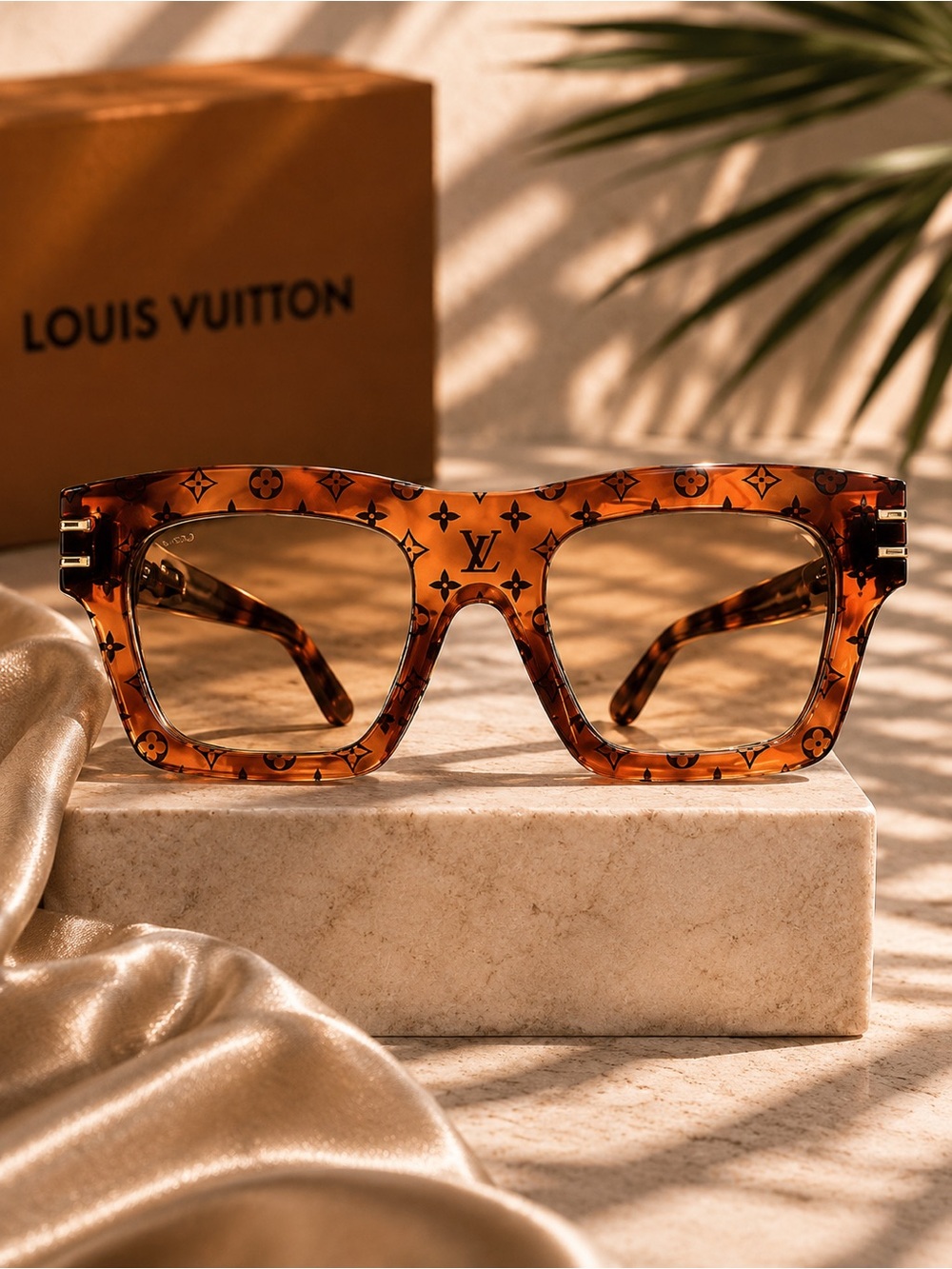 Louis Vuitton Sunglasses Brown Gold Logo Italy Z1615E